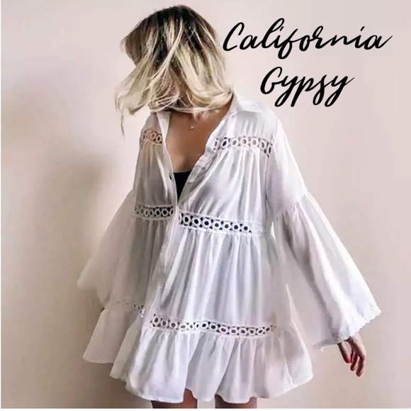 Bohemian Gypsy Mini Dress Coverup - Picture 11 of 13